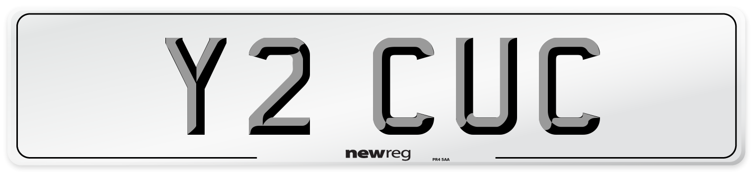 Y2 CUC Number Plate from New Reg